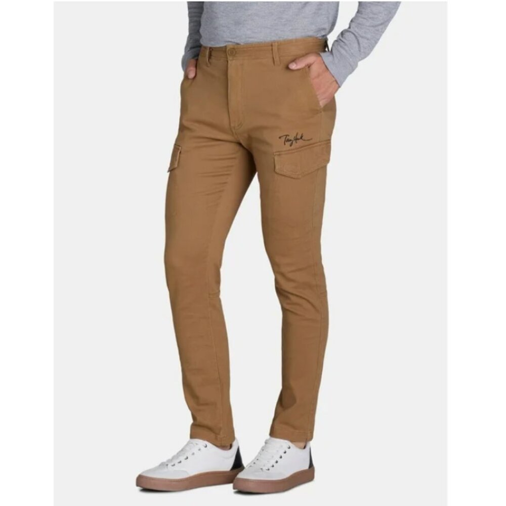 Tony Hawk Men's Stretch Twill Cargo Pants, 30” Inseam, Waist Size 32x30